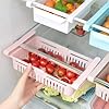 Organizador de cajones de plástico para nevera 3 en 1 (Rosa, blanco y celeste)