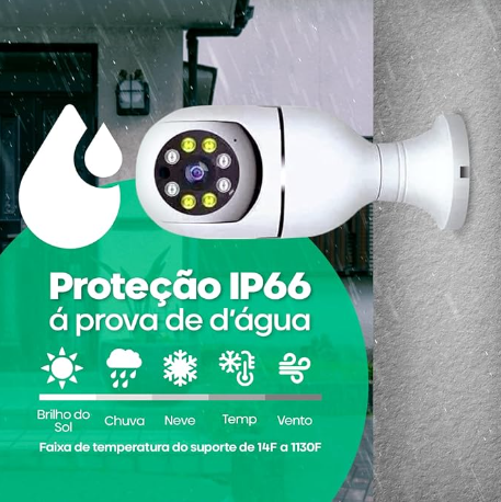 Camera Ip Inteligente - 1080P Wifi Lampada Panoramica Giratória 360° | Alpha Ecom