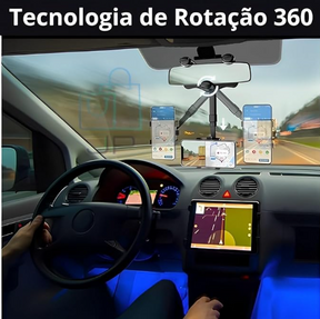 Suporte de Celular para Retrovisor - Estável e Seguro, 360° de Rotação - Compatível com Todos os Modelos de Telefones e Carros