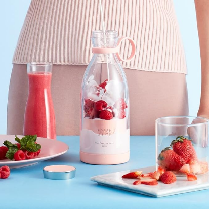 Mini licuadora de vaso portatil rosa