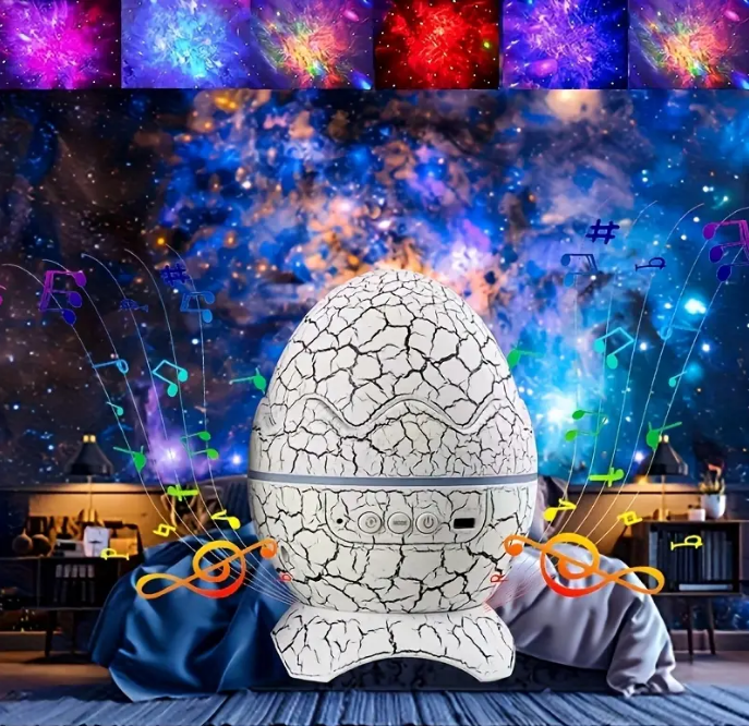 Proyector de galaxia con diseño de huevo dinosaurio