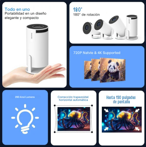 Proyector portátil ultra HD 4K