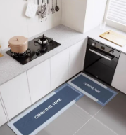 Alfombras antideslizantes azul cocina 2 en 1
