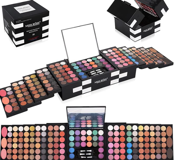 Kit completo de maquiagem profissional - Conjunto inclui sombra de 142 cores, blush, 3 cores, 3 pincéis