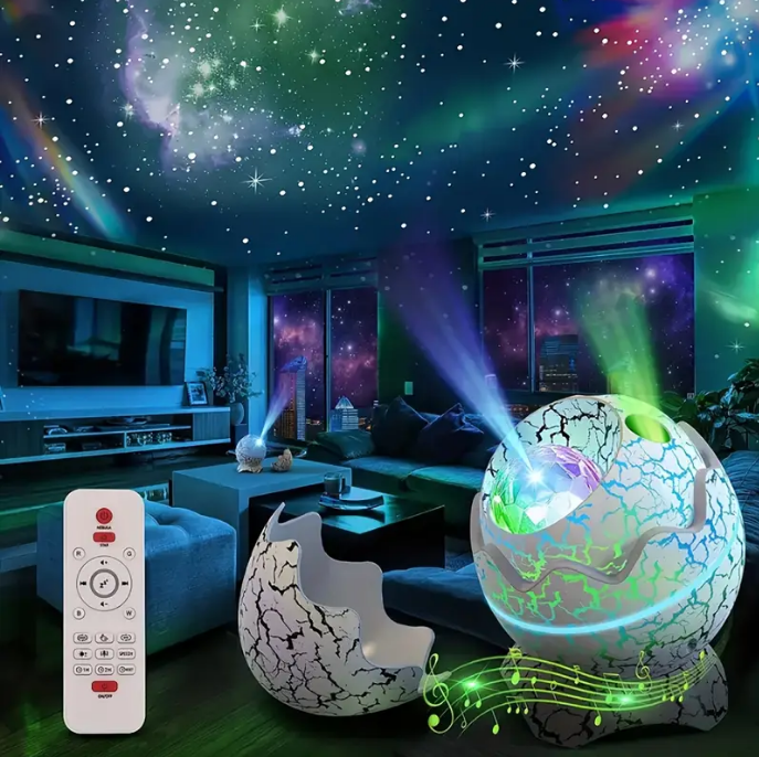 Proyector de galaxia con diseño de huevo dinosaurio